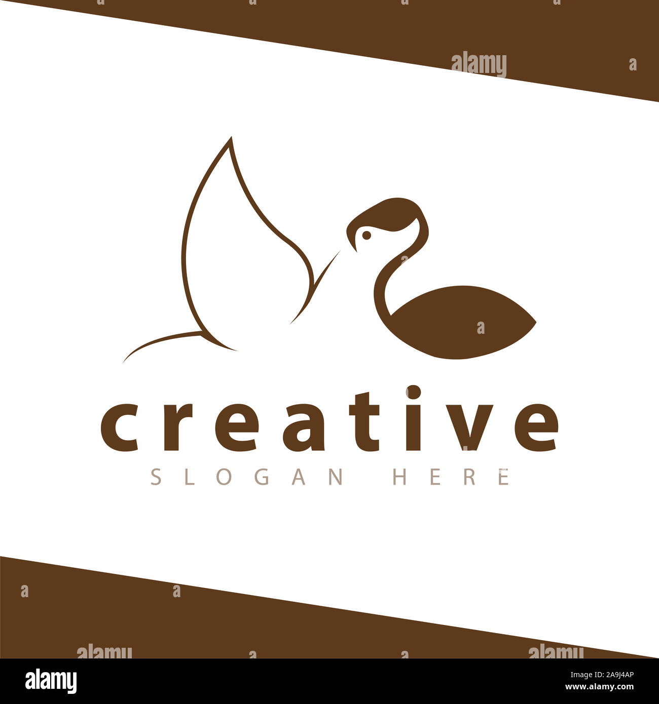 Logo canard et flamingo modèle vectoriel Banque D'Images
