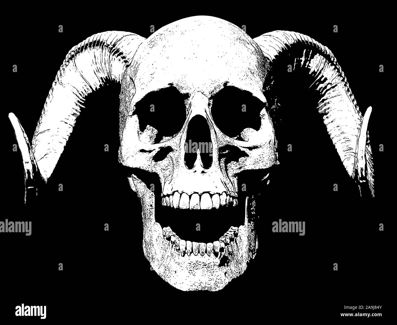 Screaming Skull illustration isolé en arrière-plan 3D render Banque D'Images