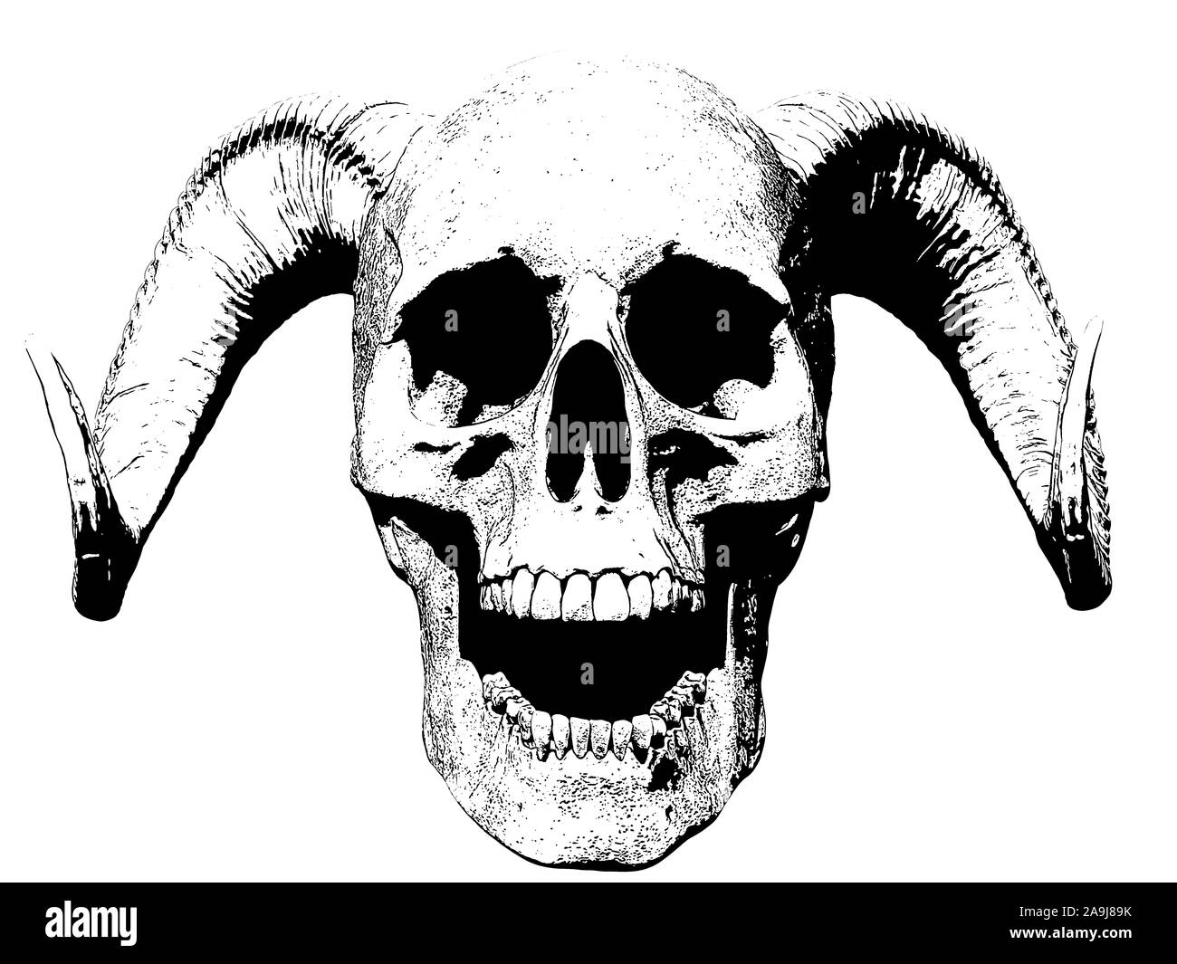 Screaming Skull illustration isolé en arrière-plan 3D render Banque D'Images