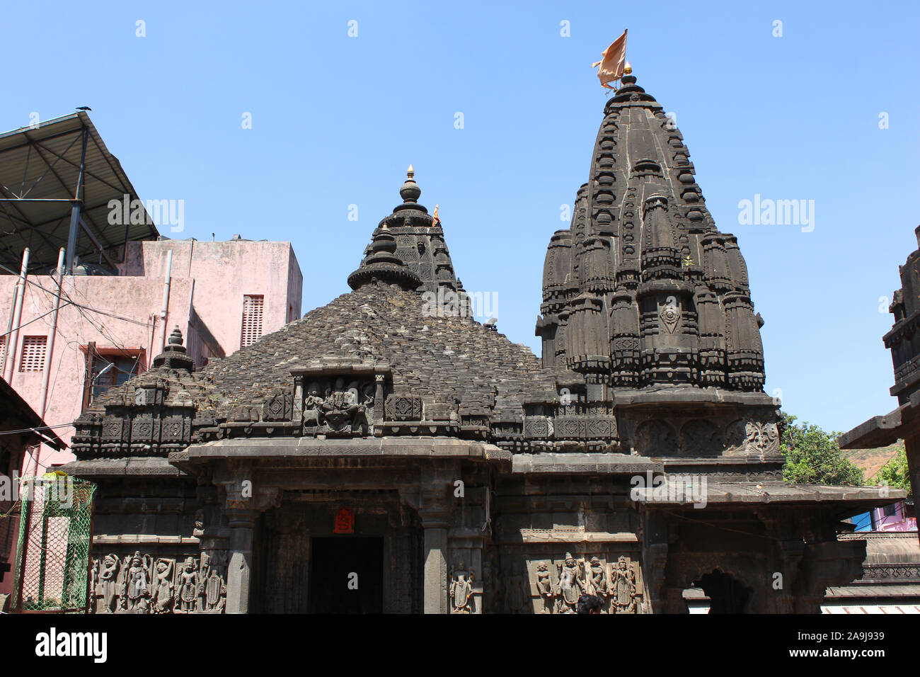 Shree Ganga temple près de Godavari Ramkunda sur les bords de la rivière Godavari, Nashik, Maharashtra, Inde Banque D'Images