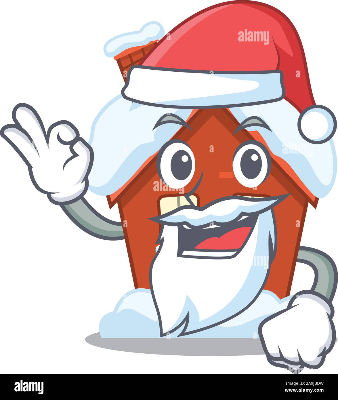 Père Noël hiver maison avec la forme de caractère dans Illustration de Vecteur