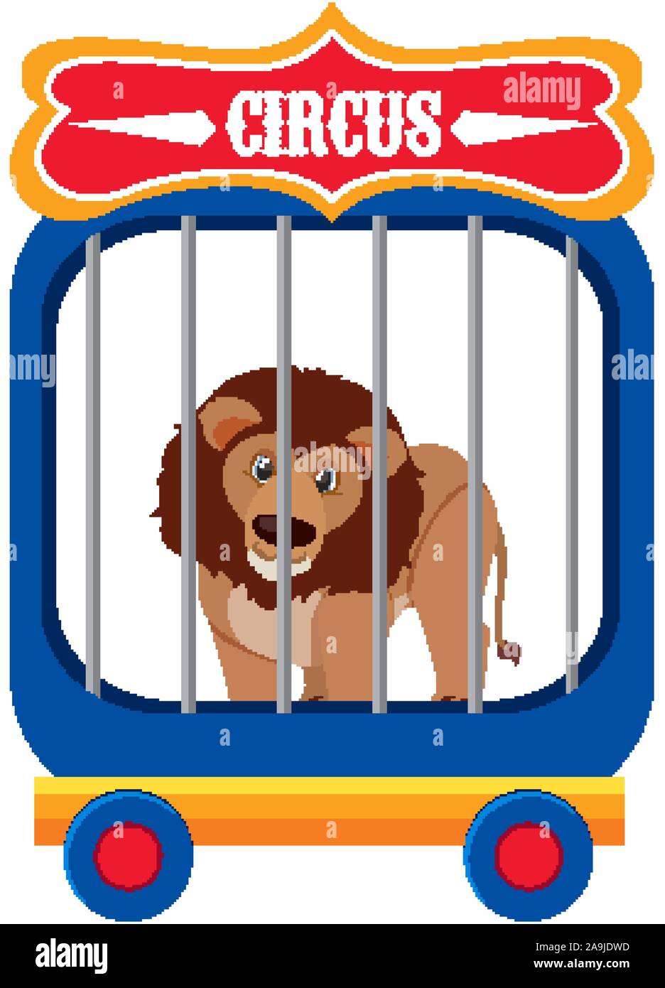 Caractère unique du cirque de lion sur fond blanc illustration Illustration de Vecteur