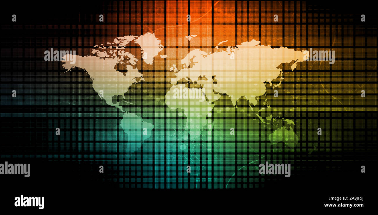Global Business et économie mondiale en tant que concept International Banque D'Images