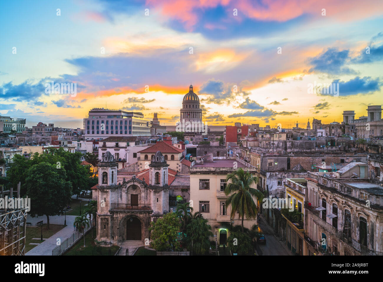 Toits de La Havane (La Habana), capitale de Cuba Banque D'Images