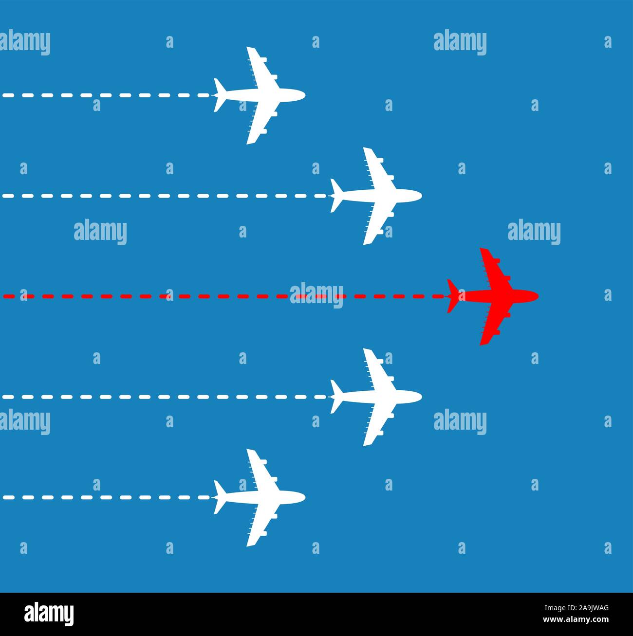 Les dirigeants de l'entreprise concept avec papier rouge blanc avion avions dans le ciel. Illustration de Vecteur