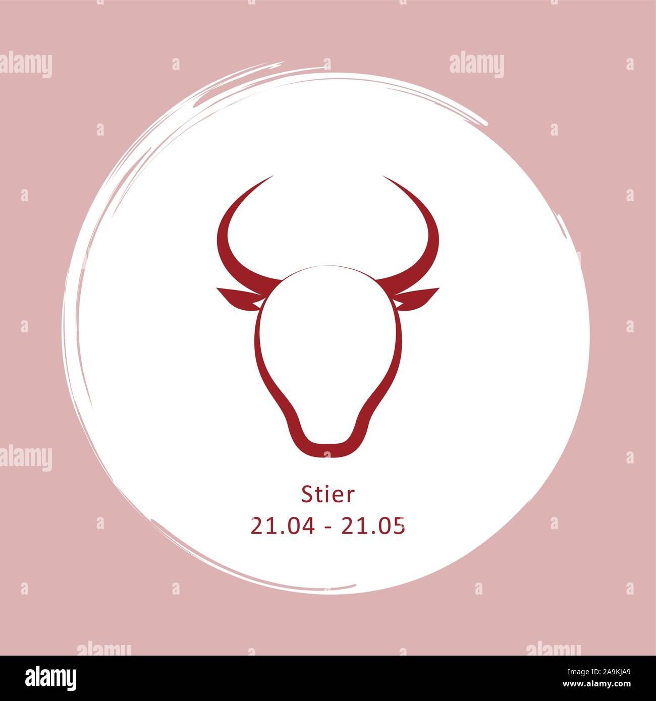Signe astrologique taureau horoscope avec description et date vector illustration EPS10 Illustration de Vecteur