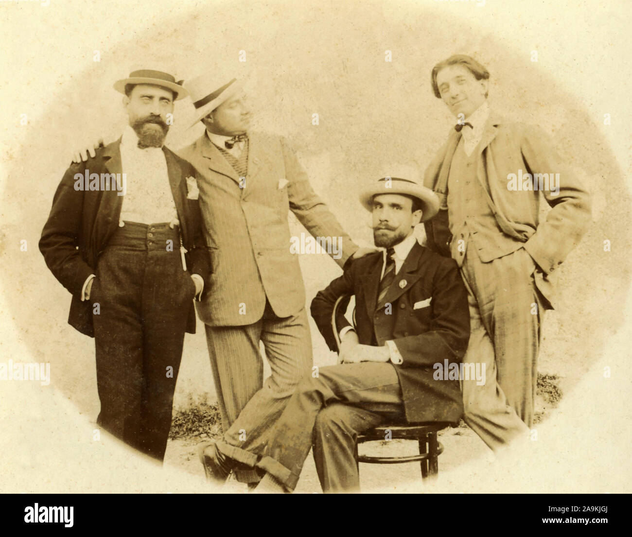 Quatre amis, Italie Banque D'Images