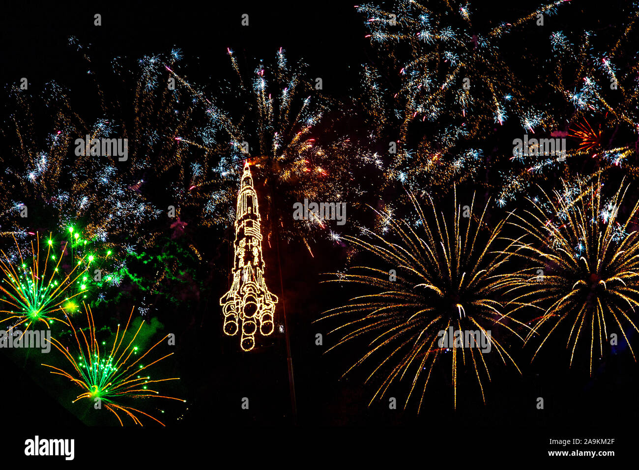 3 novembre 2019 - Victoria Park d'Artifice célébrant le 50e anniversaire de l'alunissage d'Apollo 11 Banque D'Images