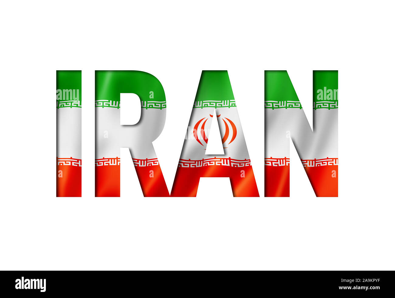 Drapeau iranien de la police du texte. l'Iran fond symbole Banque D'Images