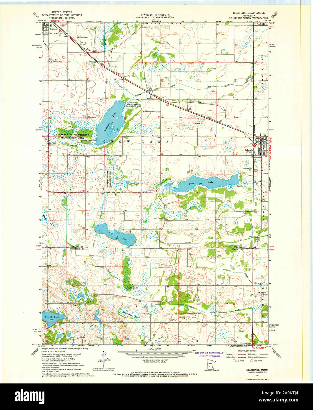 Carte du minnesota de belgrade Banque de photographies et d’images à