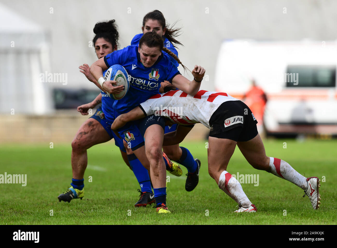 L'Aquila, Italie, 16 novembre 2019, les joueurs pendant féminin test match entre l'Italie et le Japon lors du test Match - Italie les femmes contre le Japon - L'Équipe nationale de rugby italien - Crédit : LPS/Lorenzo di Cola/Alamy Live News Banque D'Images
