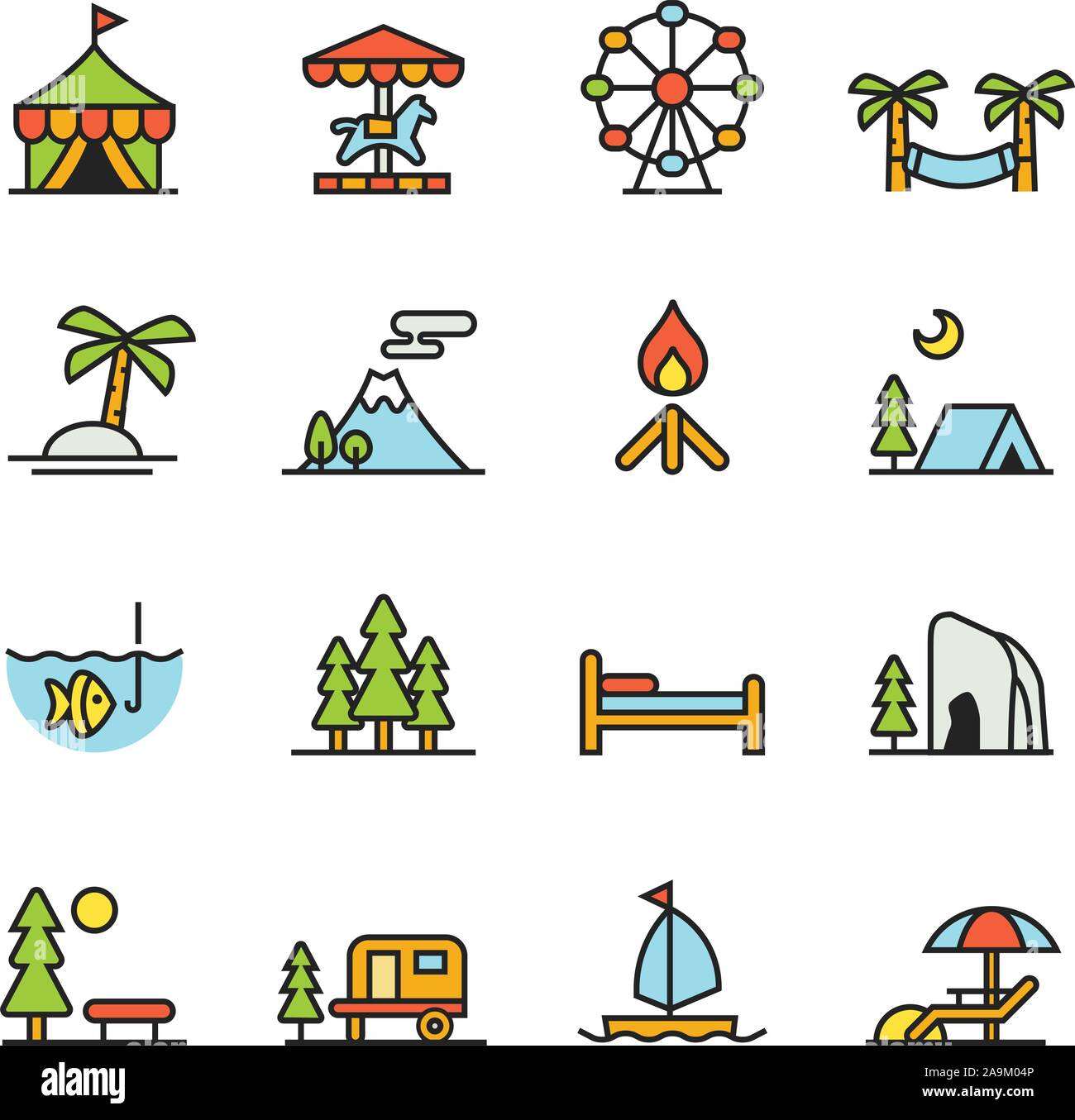 Paforo Icon Set : propre et simple Locations icons set Illustration de Vecteur