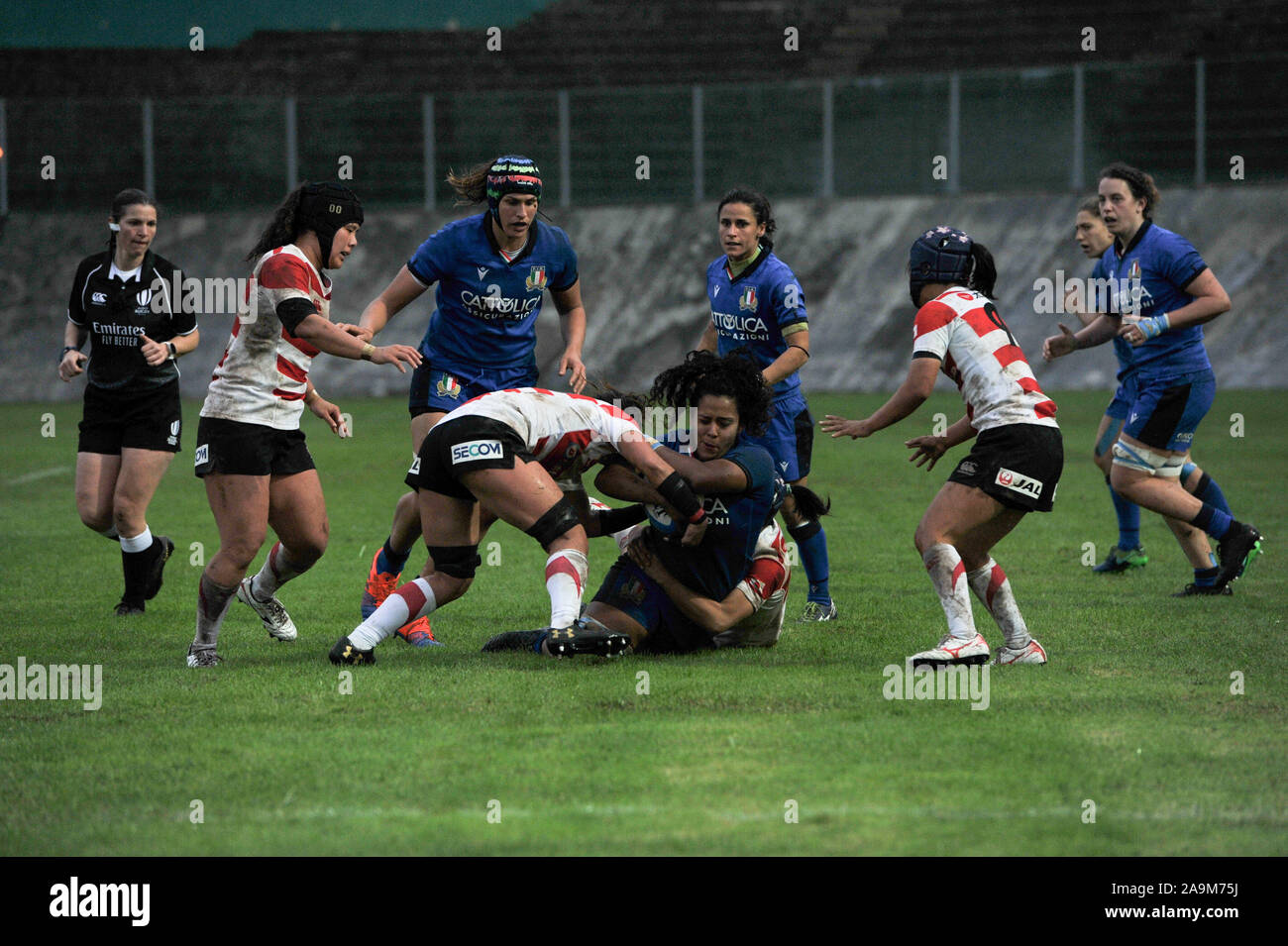 LÃ'Â'Aquila, Italie. 16 Nov, 2019. s'attaquer sur giada francoduring Test Match - Italie les femmes contre le Japon, l'italien de l'Équipe nationale de rugby à Lévis'Â'Aquila, Italie, le 16 novembre 2019 - LPS/Lorenzo di Cola Crédit : Lorenzo di Cola/fil LPS/ZUMA/Alamy Live News Banque D'Images