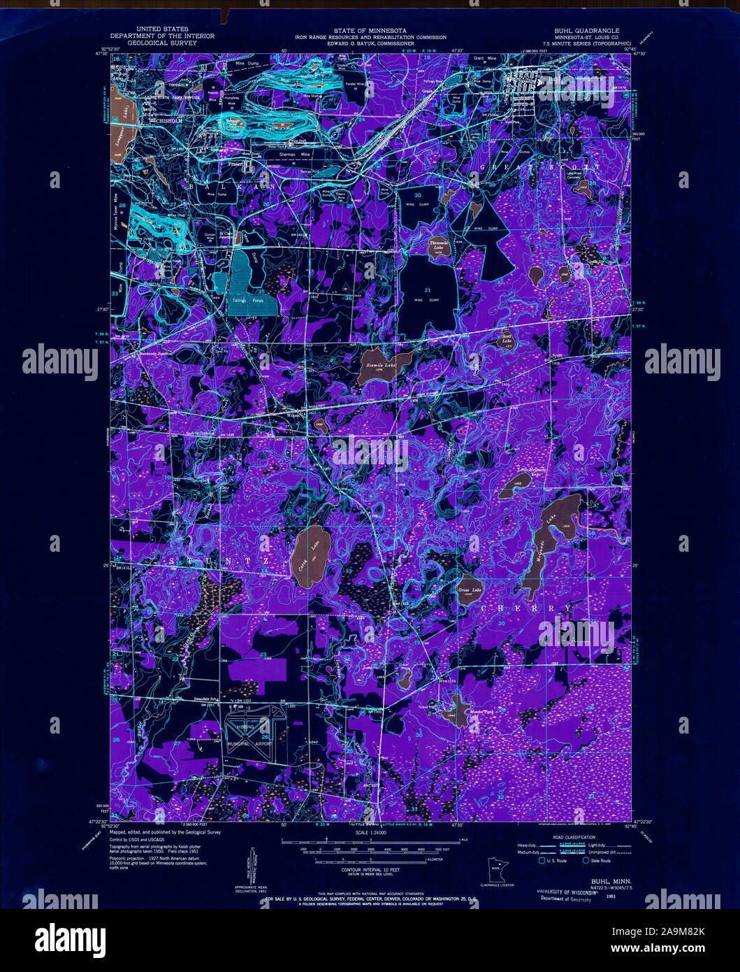 Carte de buhl minnesota Banque de photographies et d’images à haute