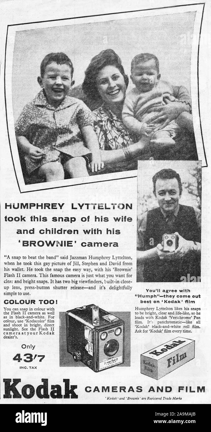 Humphrey Lyttelton, annonce l'appareil photo Kodak Banque D'Images