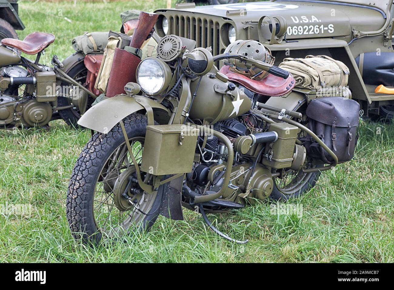 La seconde guerre mondiale 11 1942 Moto Harley-Davidson Banque D'Images