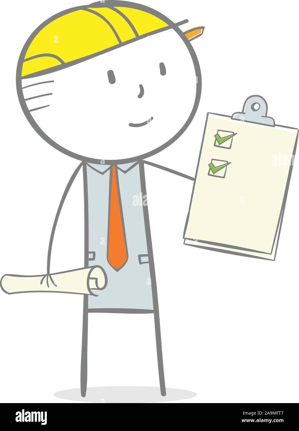 Doodle stick figure : une liste de presse-papiers Illustration de Vecteur