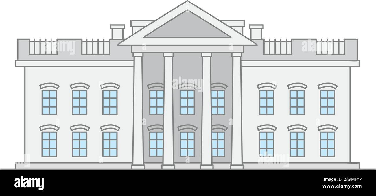 Doodle illustration de l'édifice de la Cour suprême américaine Illustration de Vecteur