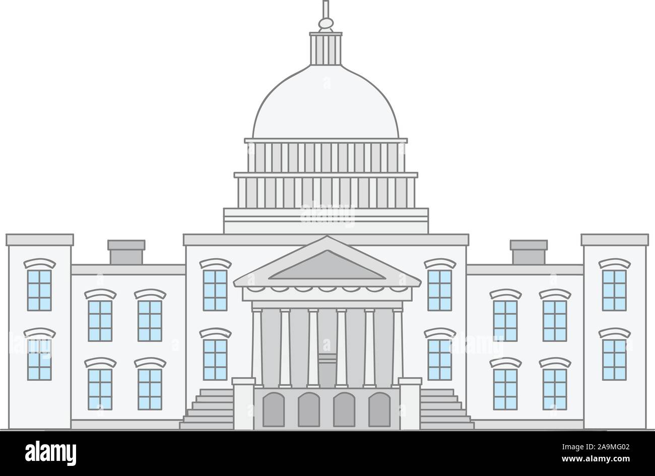 Doodle illustration de United States Capitol Building Illustration de Vecteur
