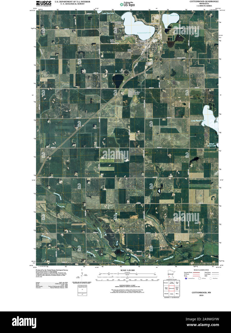 Carte du minnesota cottonwood Banque de photographies et d’images à