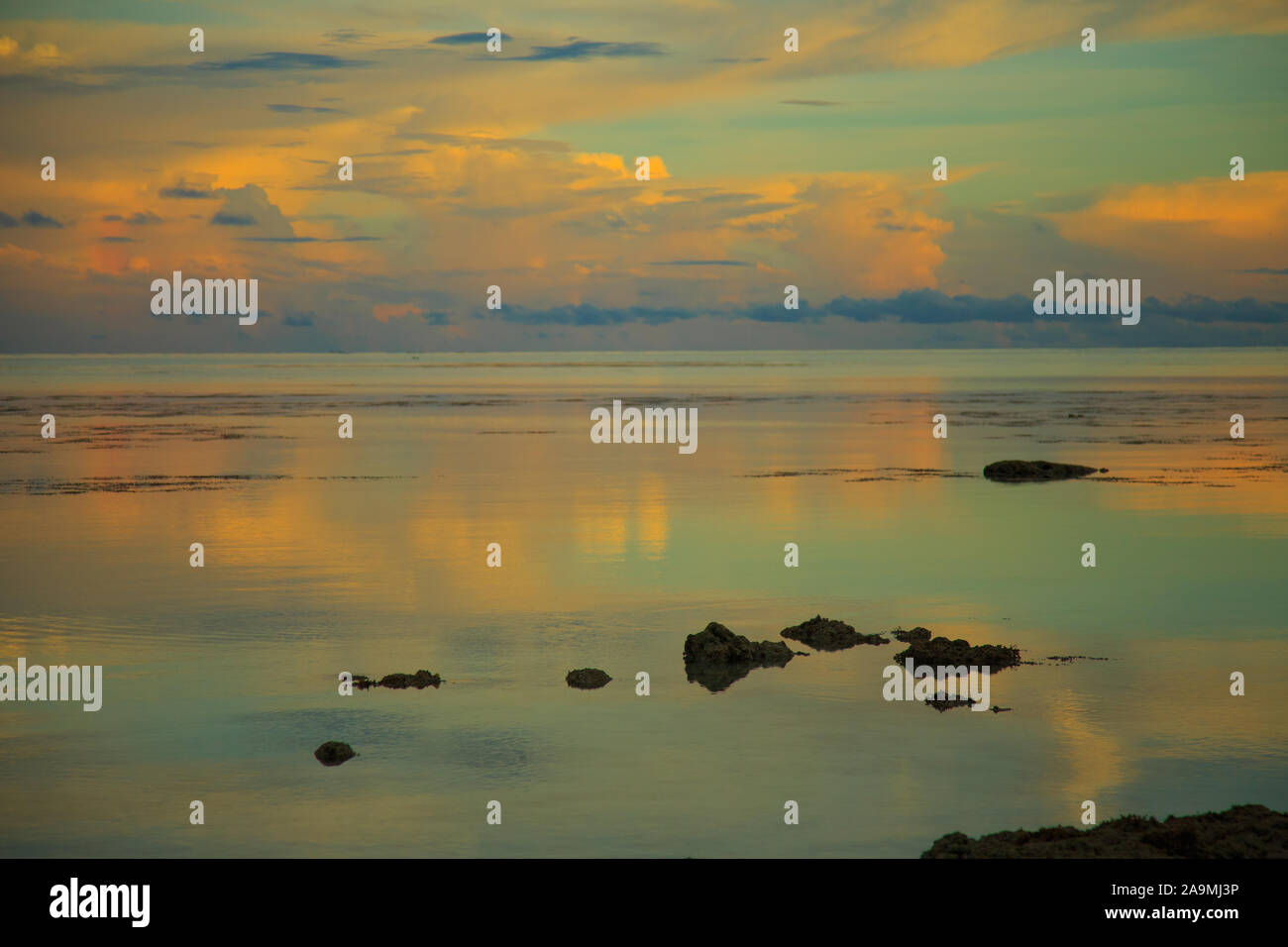Vue du coucher de soleil à Havelock Island (Inde), d'Andaman Banque D'Images