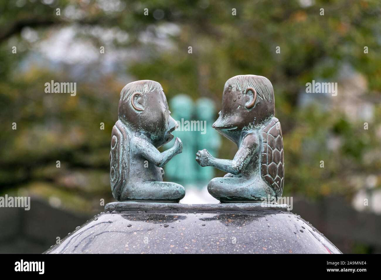 Close up d'un Shigeru Mizuki caractère dans la série GeGeGe no Kitaro à Mizuki Shigeru Road, Sakaiminato, au Japon. Banque D'Images