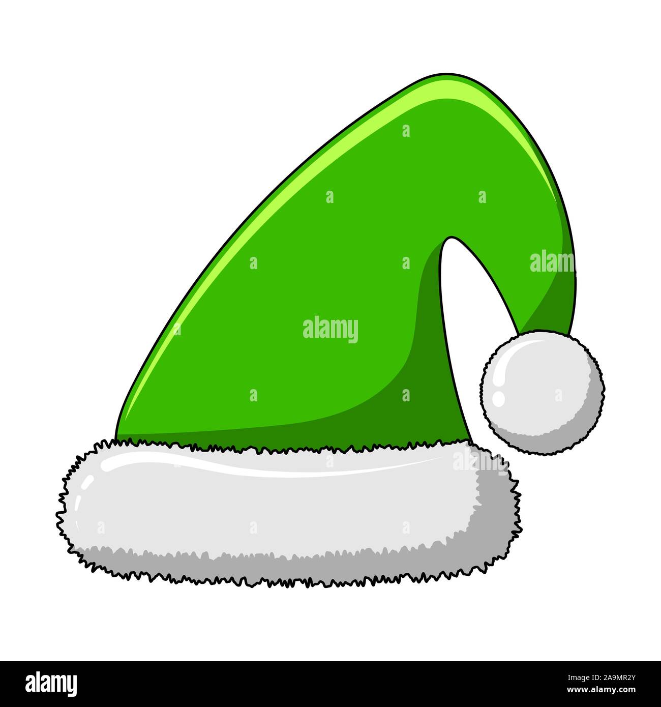 Green elf avec pom-pom blanc. vecteur noël isolé sur blanc pour maison de vacances illustration Illustration de Vecteur