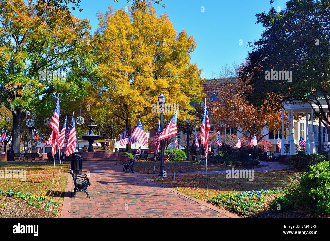 Marietta, Géorgie. Le centre historique d'Atlanta Marietta Square dans la communauté de la région de Marietta. Le square, également connu sous le nom de Glover Park. Banque D'Images