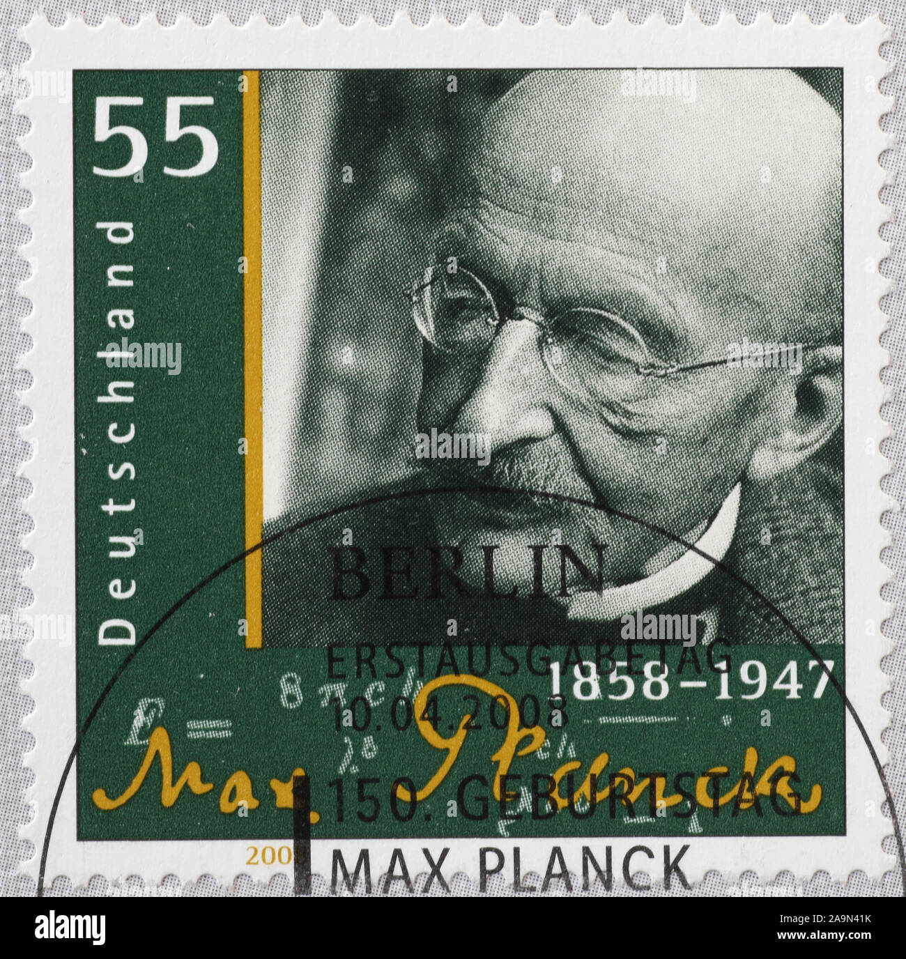 Max Planck physicien allemand sur timbre-poste Banque D'Images