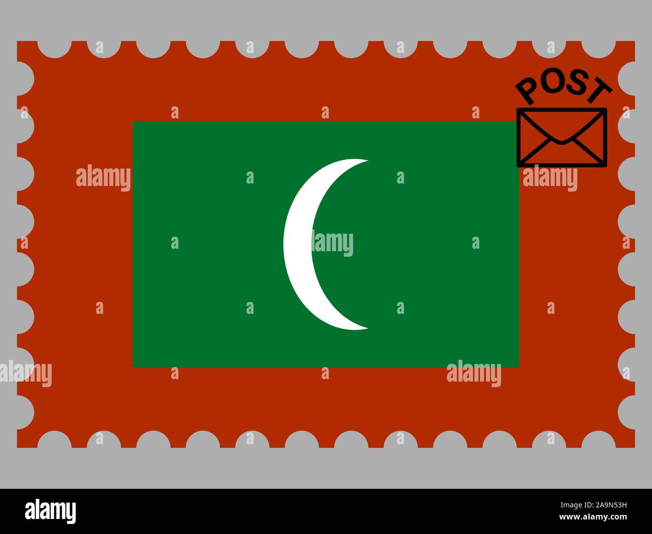 Drapeau national de la République des Maldives. couleurs d'origine et de proportion. Illustration vectorielle, simplement, en provenance de pays. Illustration de Vecteur