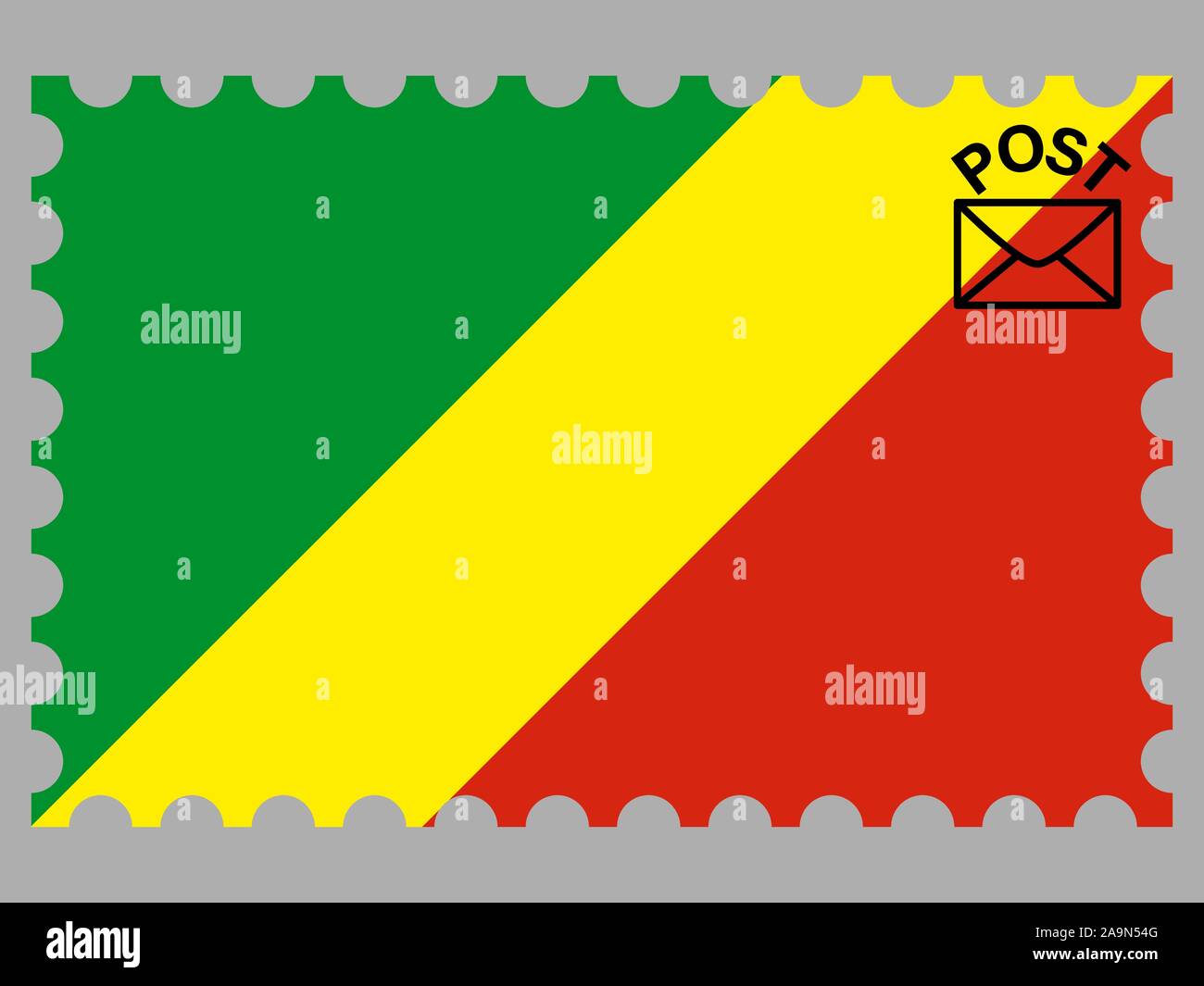 Beau drapeau national de la République du Congo. Les couleurs d'origine et de proportion. Vector illustration eps10 simplement, en provenance de pays. Illustration de Vecteur