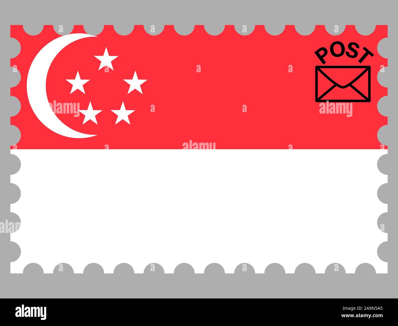 Beau drapeau national de la République de Singapour. couleurs d'origine et de proportion. Vector illustration eps10 simplement, en provenance de pays. Illustration de Vecteur