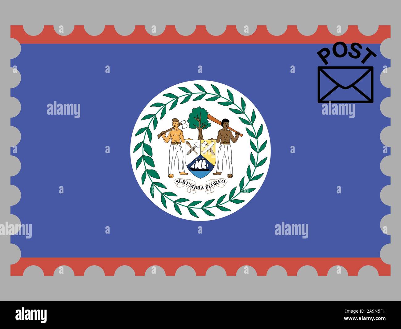 Drapeau national du Belize . couleurs d'origine et de proportion. Illustration vectorielle, simplement, en provenance de pays. Illustration de Vecteur