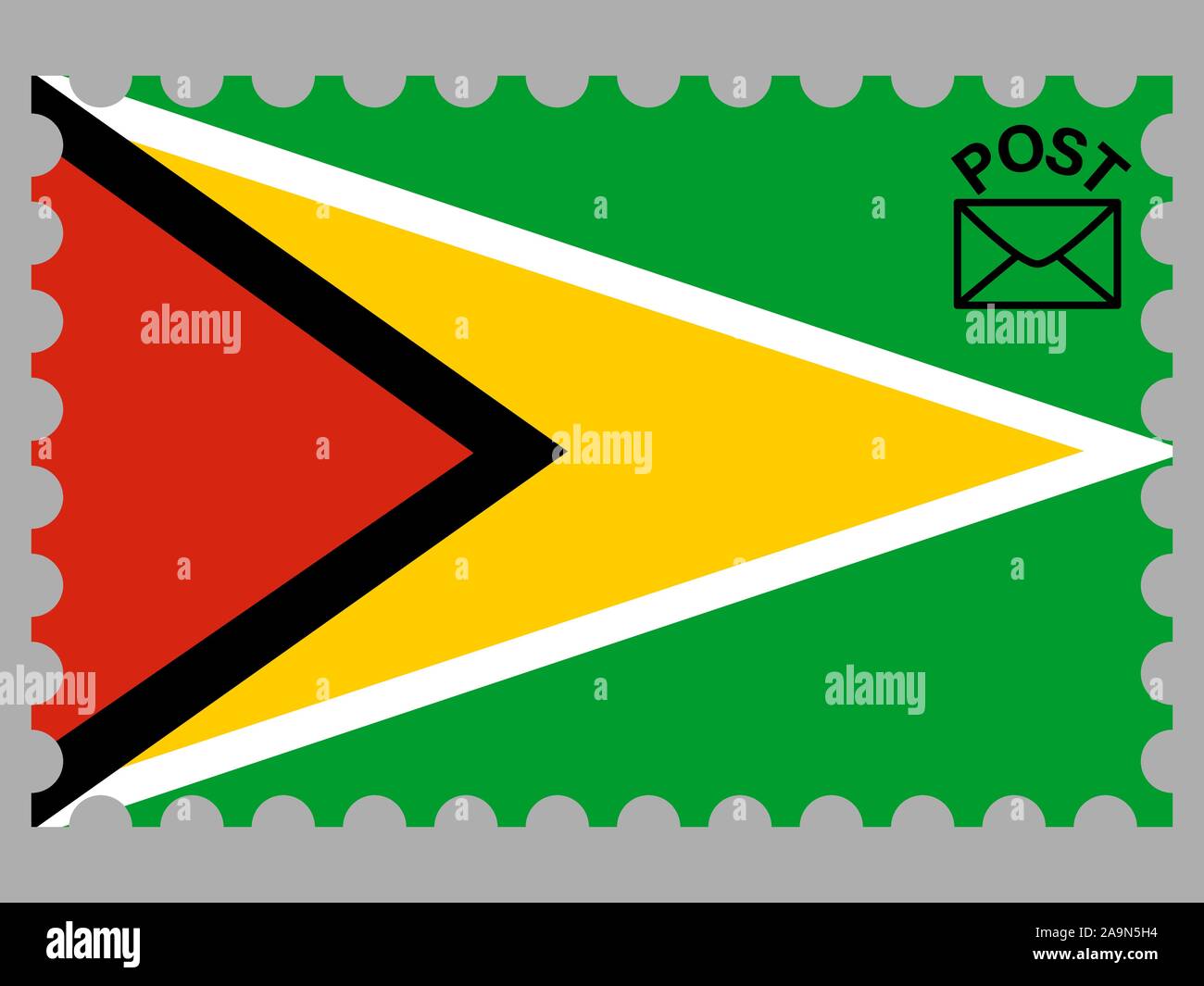 Drapeau national de République coopérative du Guyana. couleurs d'origine et de proportion. Illustration vectorielle, simplement, en provenance de pays. Illustration de Vecteur