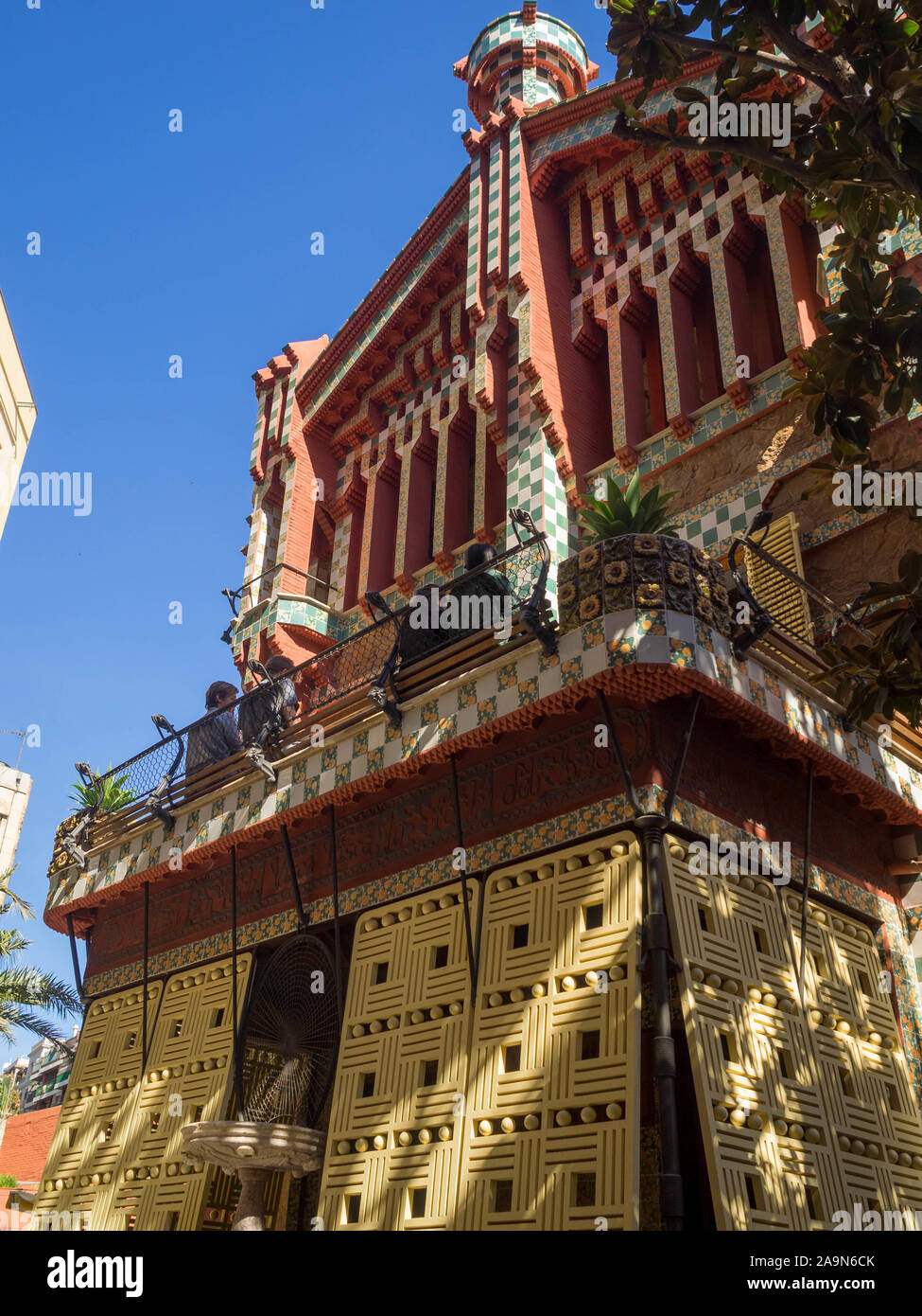 Extérieur de la Casa Vicens Banque D'Images