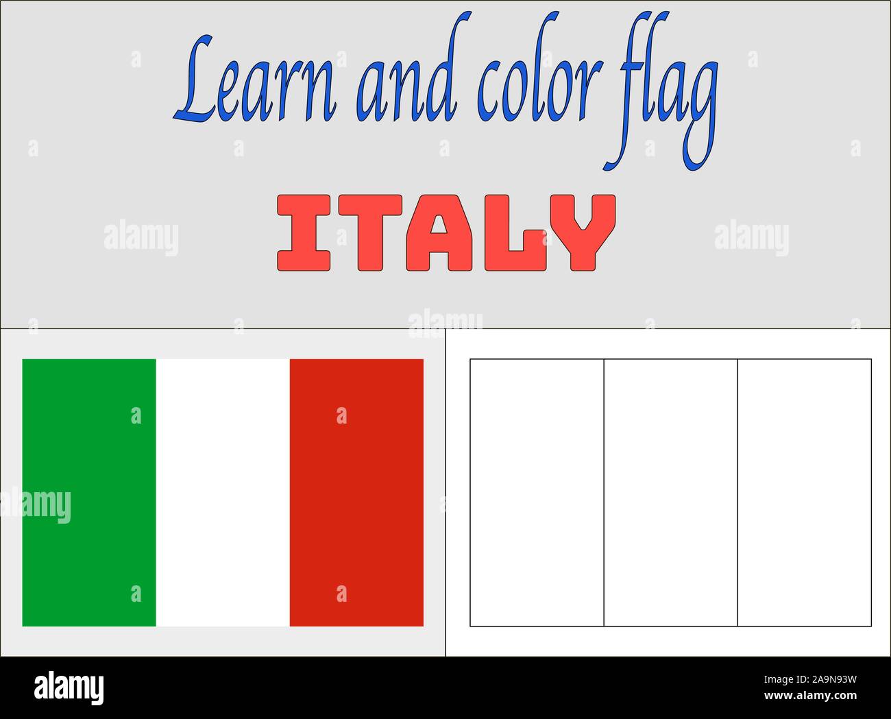 Italie drapeau national pages à colorier pour l'éducation et l