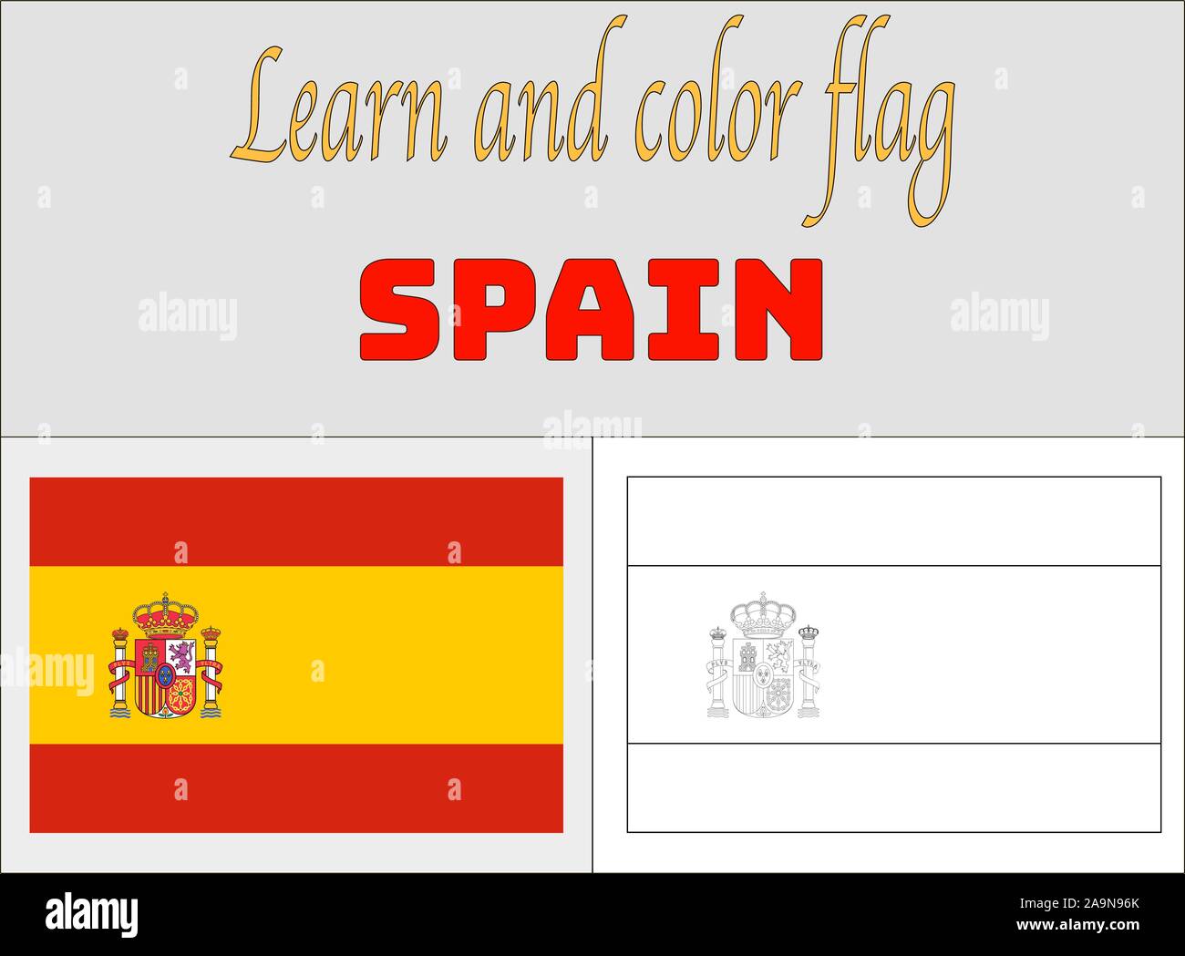 Espagne drapeau national pages à colorier pour l'éducation et l