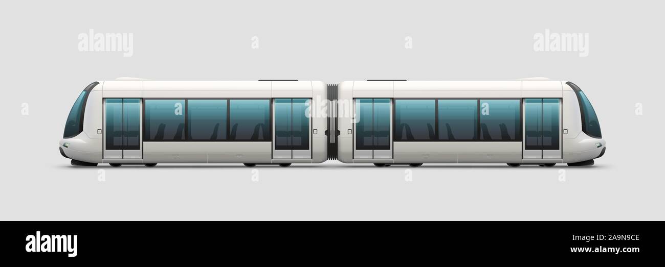 Train électrique moderne réaliste Illustration de Vecteur