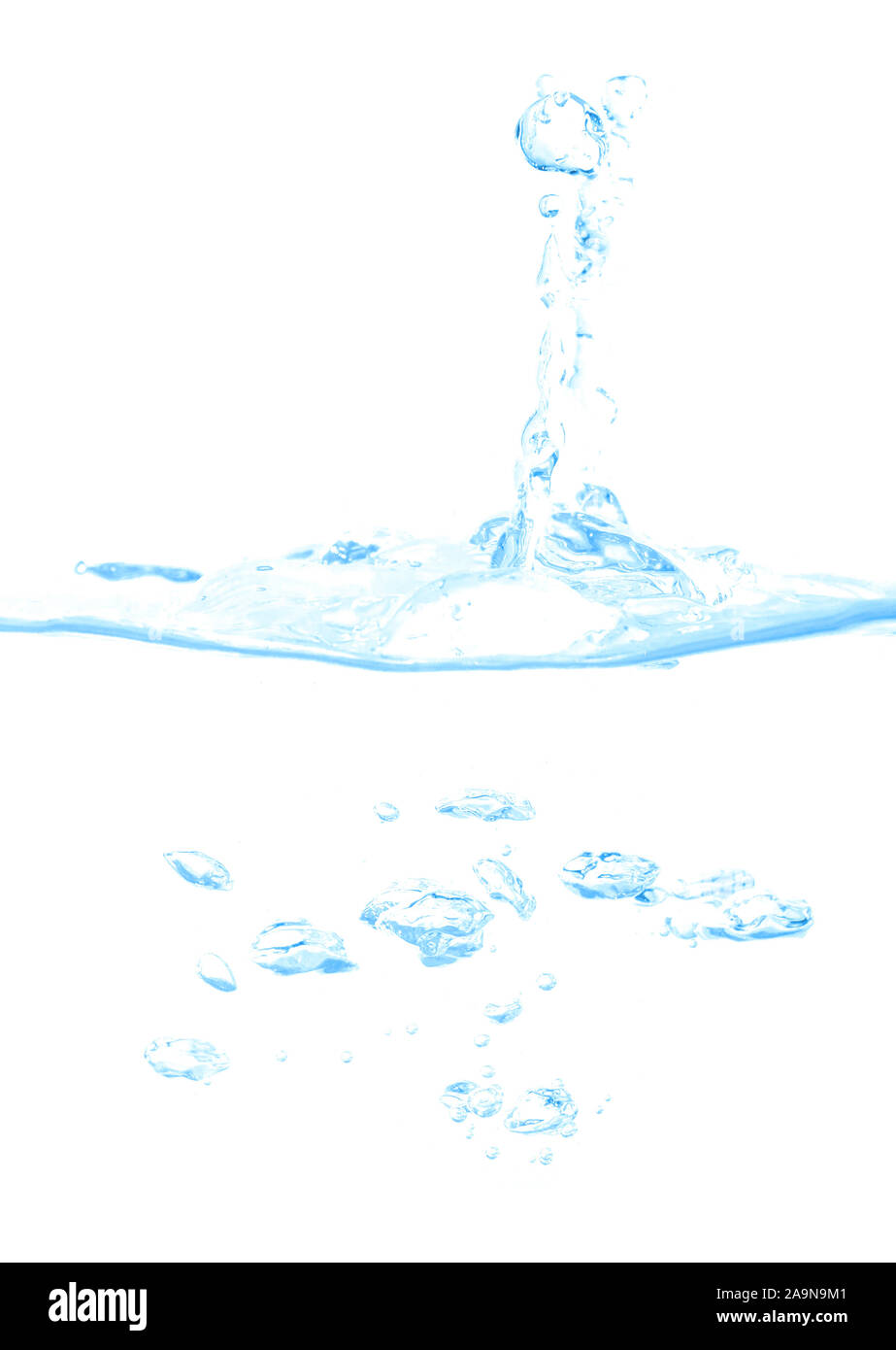 Les éclaboussures d'eau et d'abandon sur fond blanc Banque D'Images