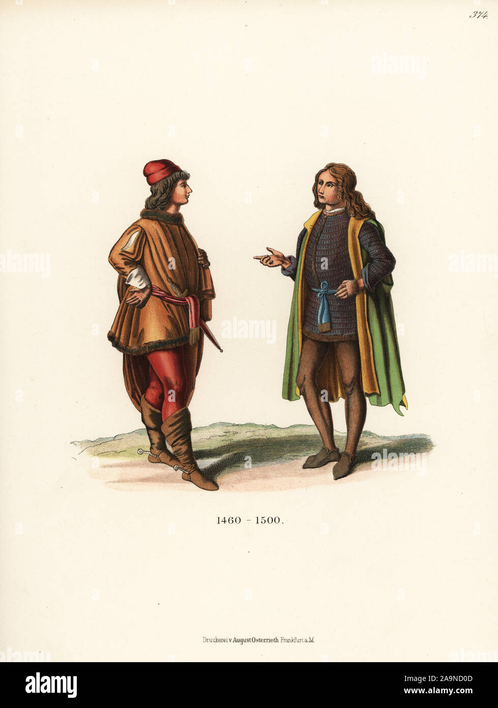 La mode masculine italienne de la fin du xve siècle. En noble tunique de  fourrure sur le flexible et les bottes, à gauche, à partir de la Sainte  Barbara par Matteo di