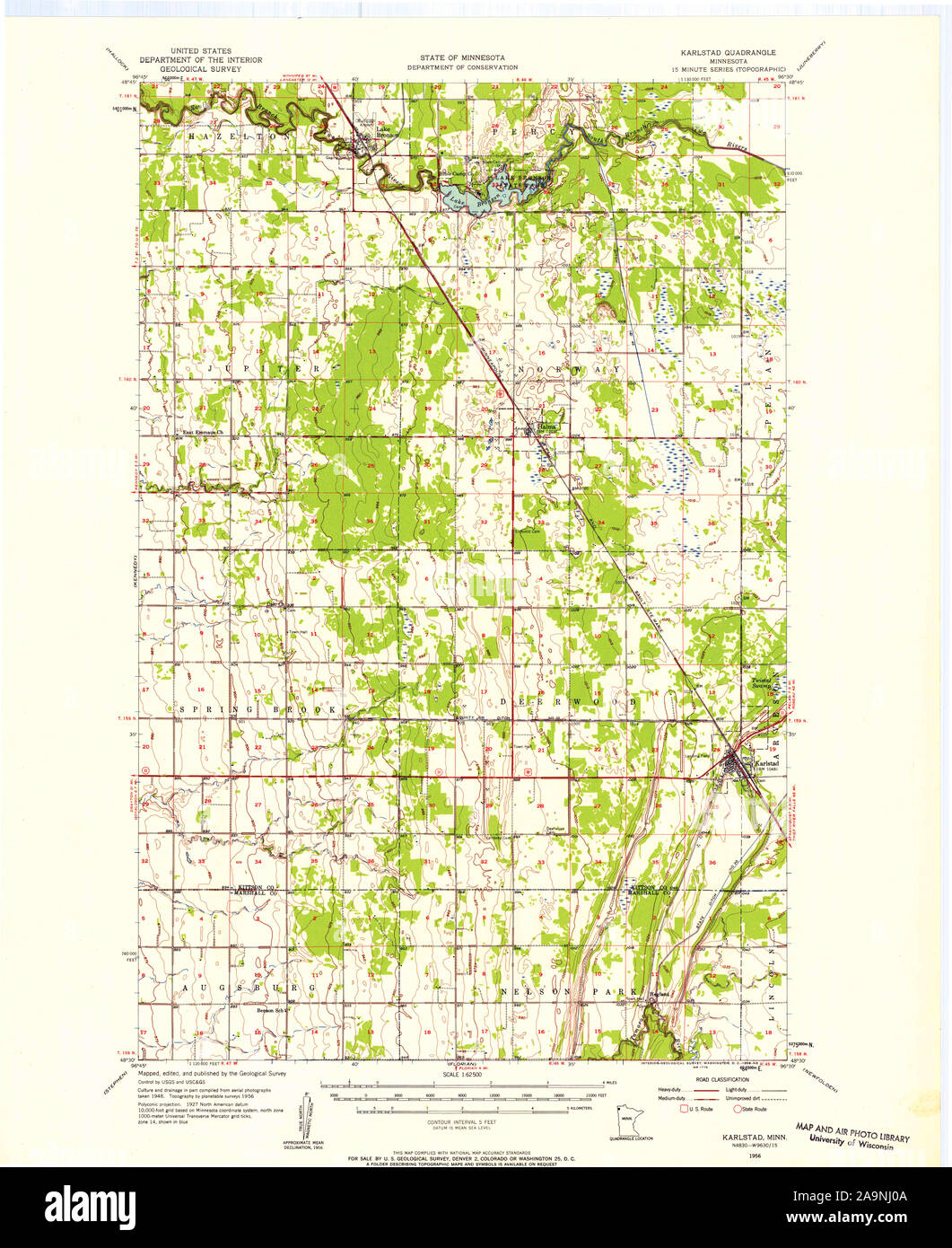 Carte du minnesota karlstad Banque de photographies et d’images à haute