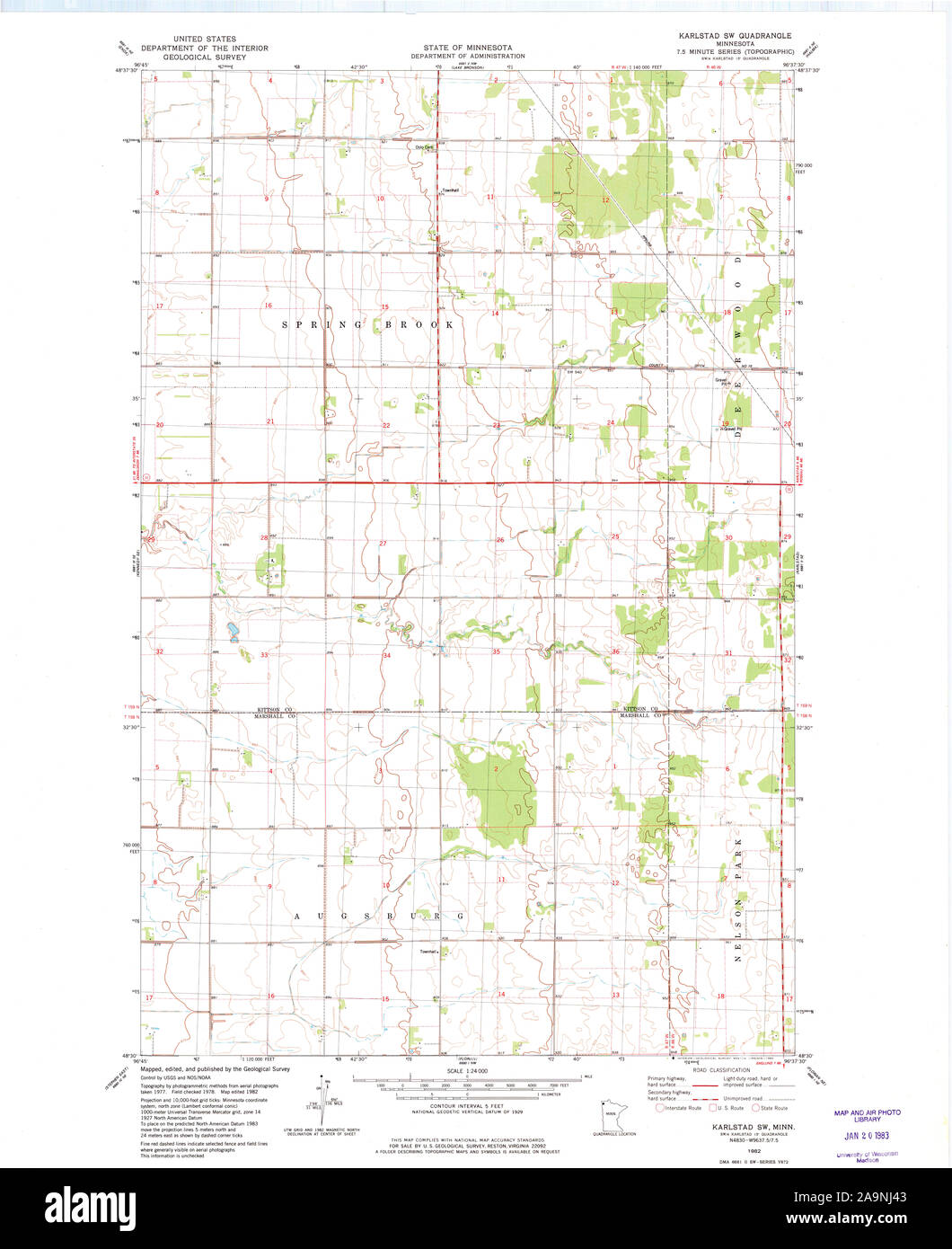 Carte du minnesota karlstad Banque de photographies et d’images à haute