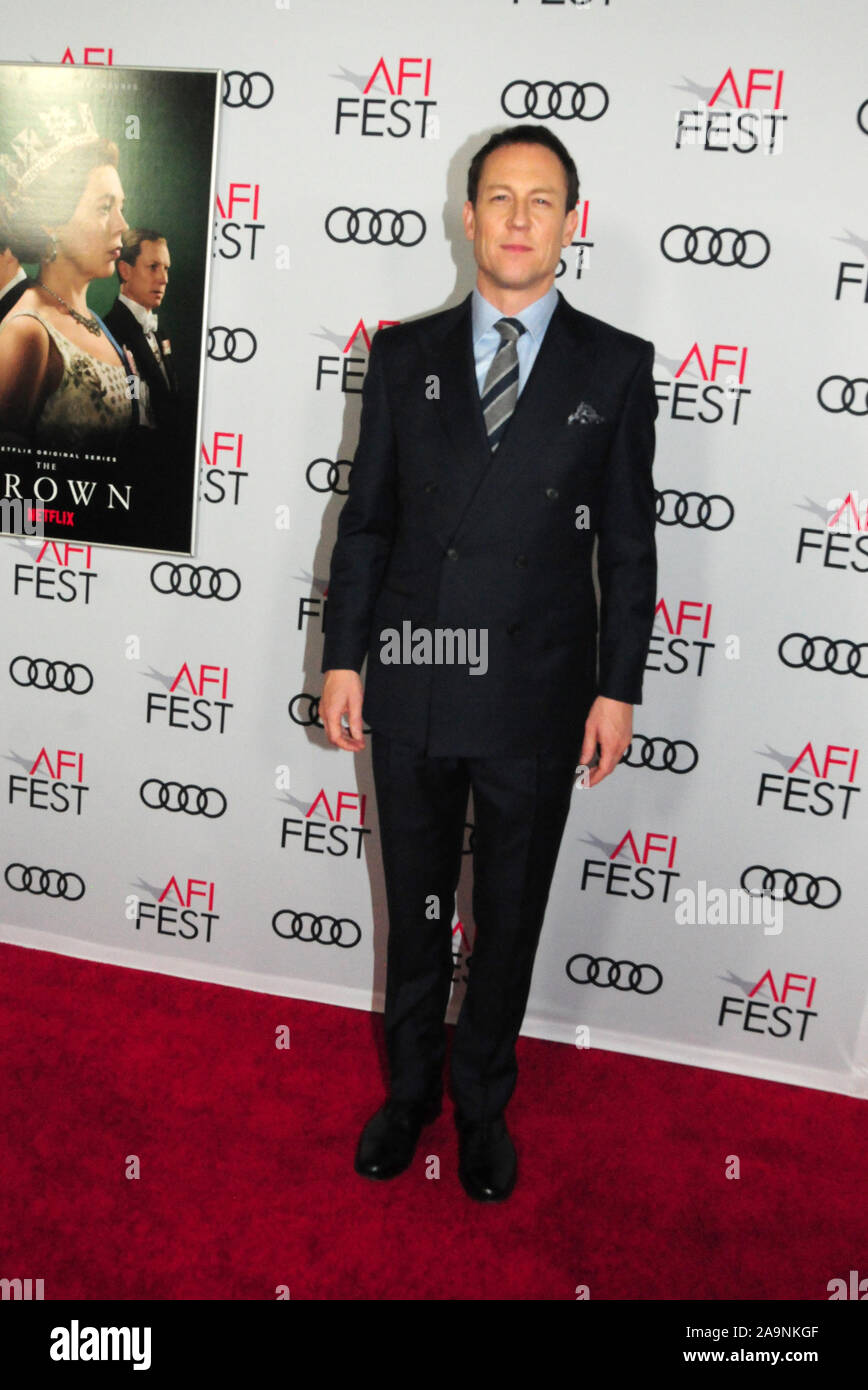 Hollywood, Californie, USA 16 novembre 2019 Acteur Tobias Menzies participe à Festival de 2019 présenté par Audi 'la Couronne" et projection de Gala hommage à Peter Morgan le 16 novembre 2019 au Théâtre chinois de Grauman à Hollywood, Californie, USA. Photo de Barry King/Alamy Live News Banque D'Images