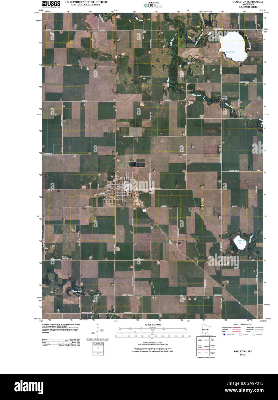 Carte de mapleton minnesota Banque de photographies et d’images à haute