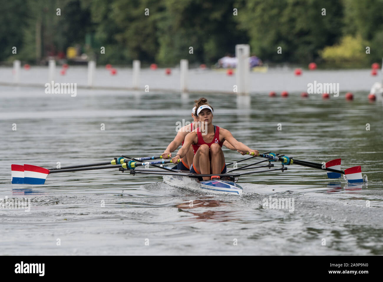 Henley-on-Thames. United Kingdom. Double Scull femmes. Club Hollandia Roeiclub Pays-bas NED LW2X. 2017 Royal Henley Regatta Henley, atteindre, Tamise. 10:22:20 Samedi 01/07/2017 [crédit obligatoire. Peter SPURRIER/Intersport Images. Banque D'Images