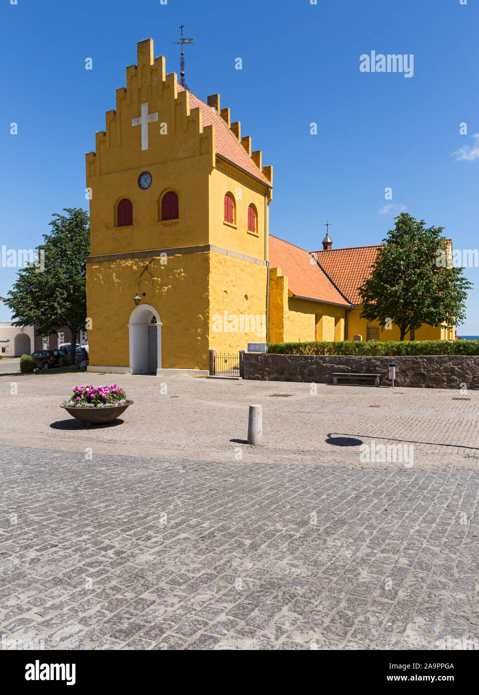 Bornholm, Allinge, Daenemark, Allinge Kirke Banque D'Images