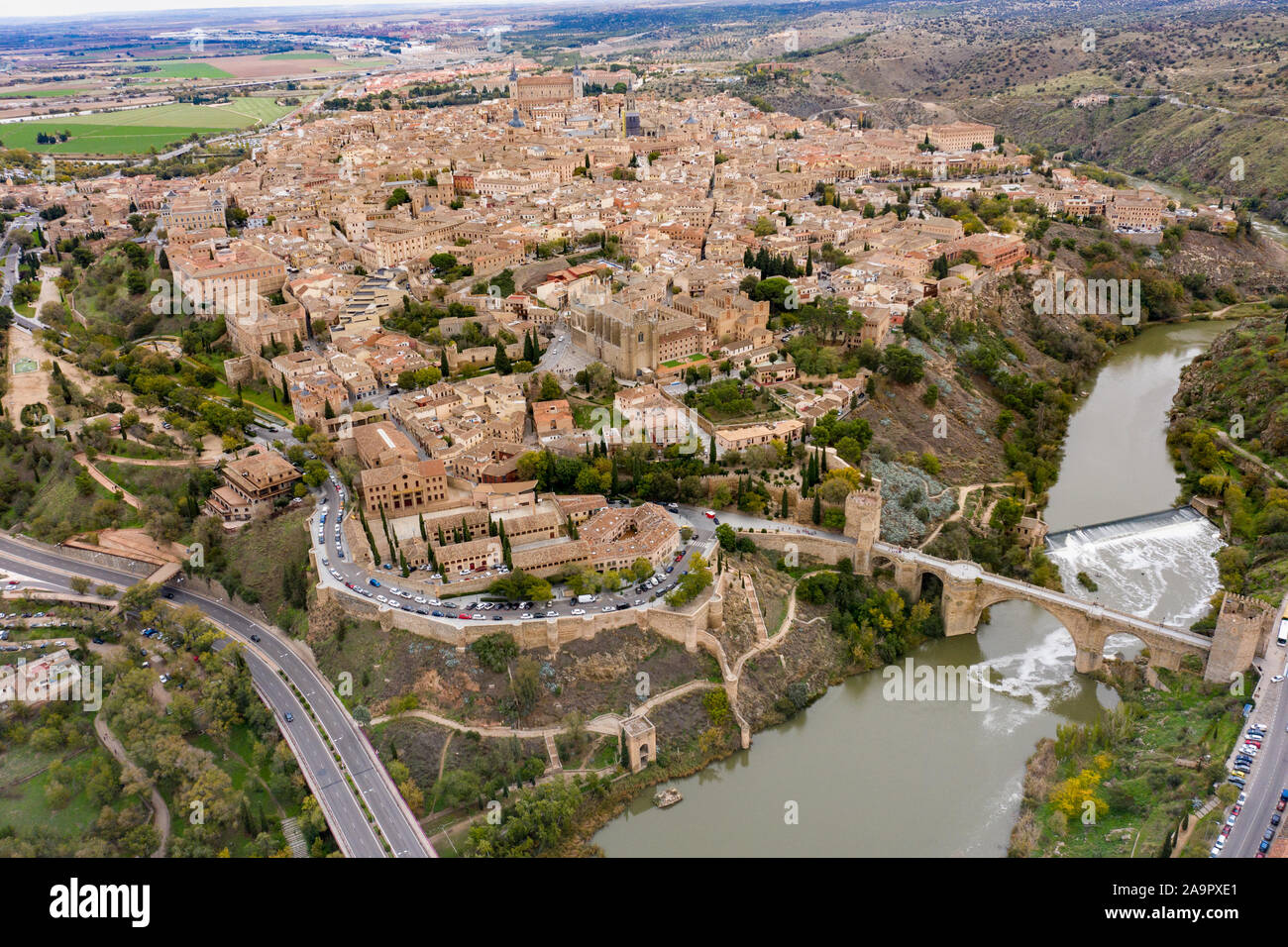 Vue aérienne de Tolède, Espagne Banque D'Images