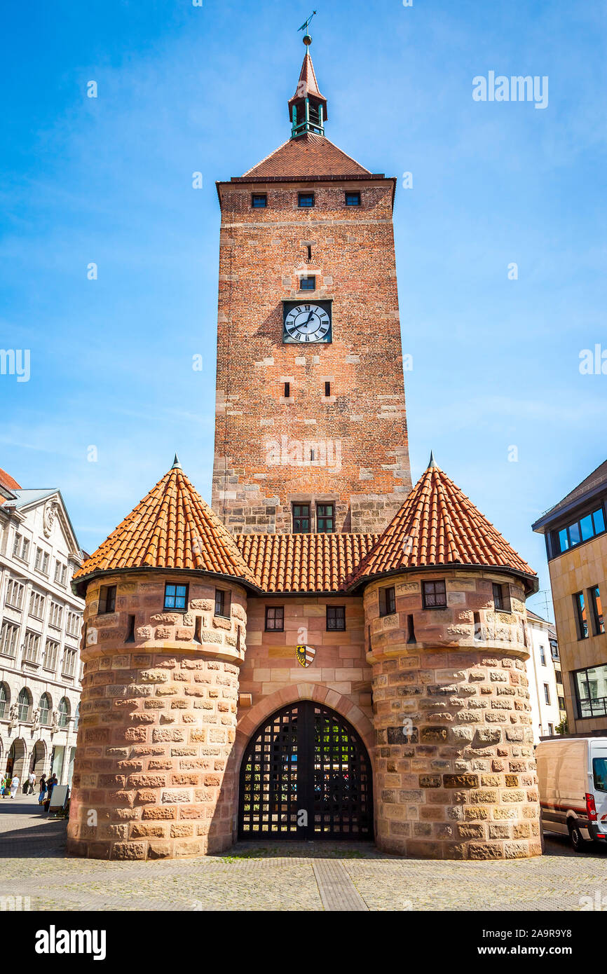 Der am Glockenturm dans Nuernberg, Germany Banque D'Images