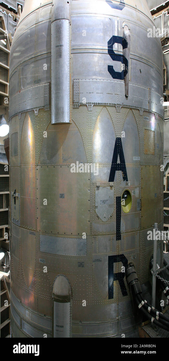II Titan missile balistique intercontinental (ICBM) en service dans l'USAF de 1962 à 1987 W-53 portant une ogive thermonucléaire 9mt Banque D'Images