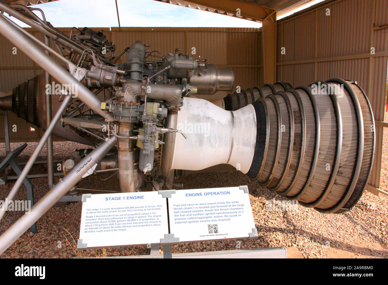 Étape un moteur de fusée qui pourrait s'enflammer en moins d'une minute après la directive de la Maison Blanche, à voir au Musée du missile Titan II sw Banque D'Images